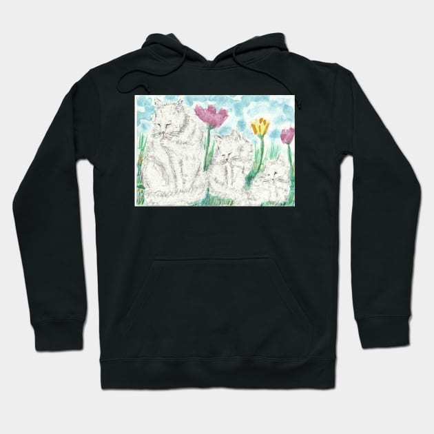 Cat family  bath time  art Hoodie by SamsArtworks